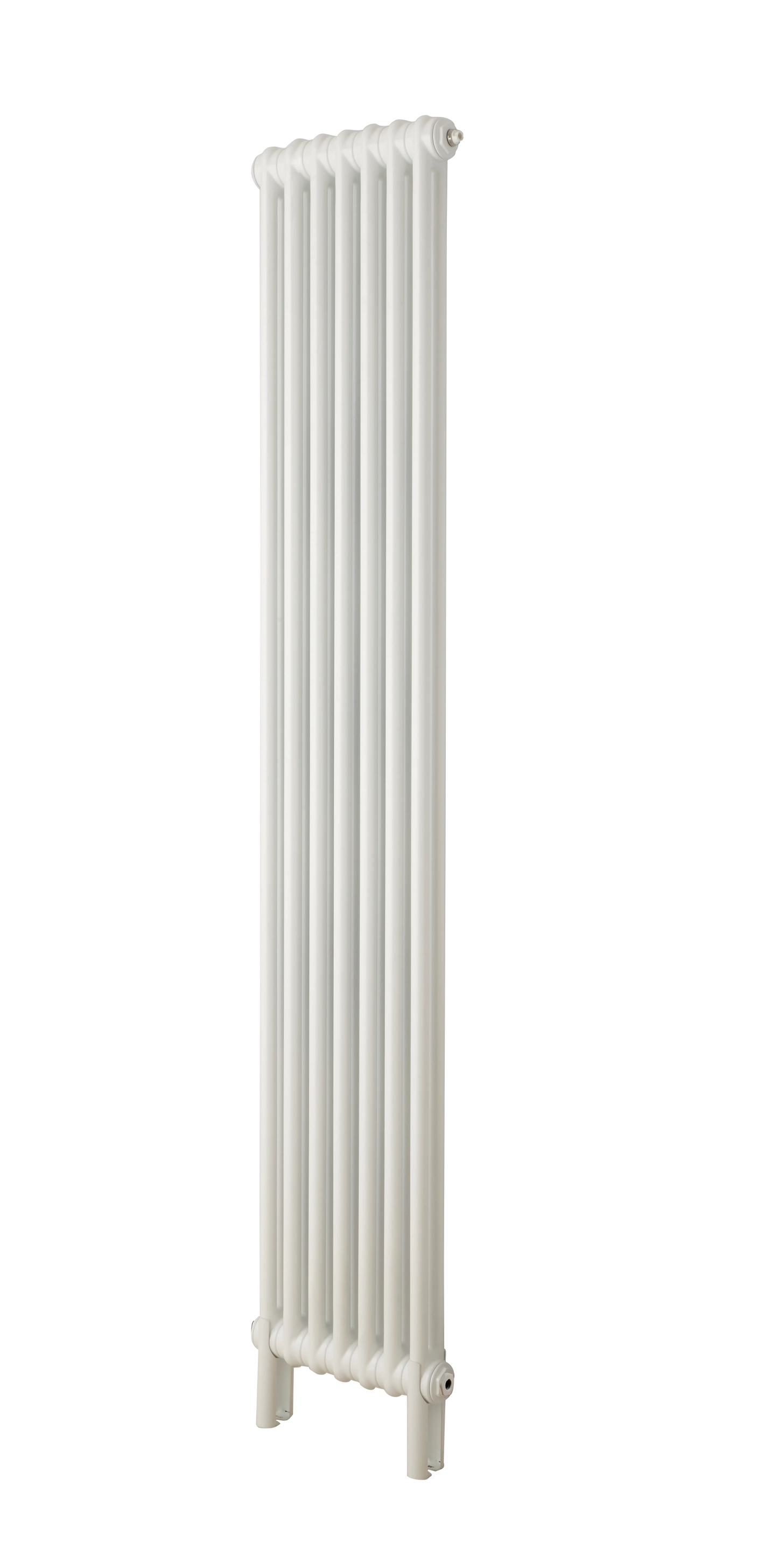 White RAL 9016 Vertical Radiator Column 2, Height 1800