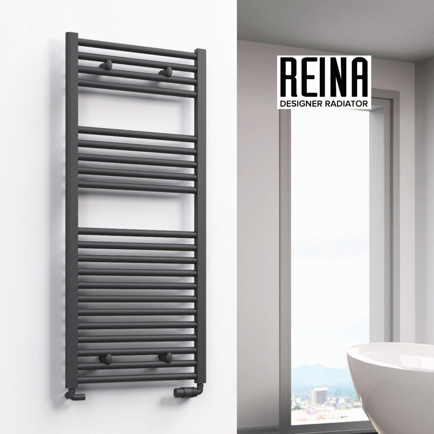 Diva Flat Mild Steel Towel Rail