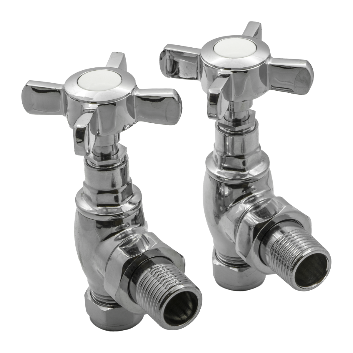 Reina Bronte Traditional Angled Valve Pair - Chrome