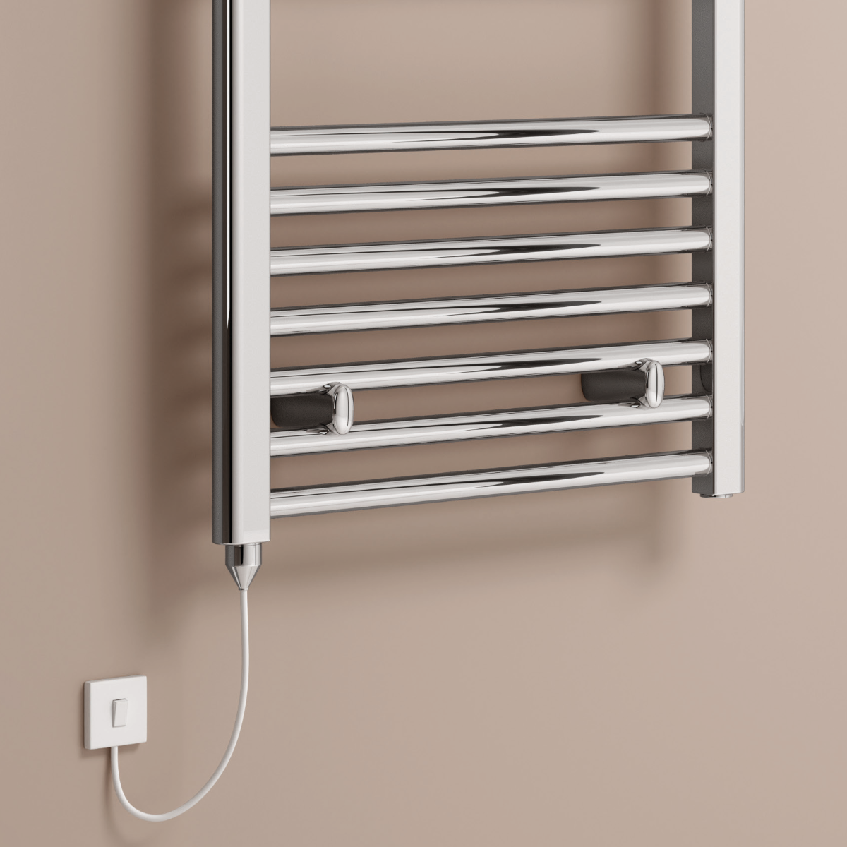 Capo Curved Electric Electric Mild Steel Towel Rail
