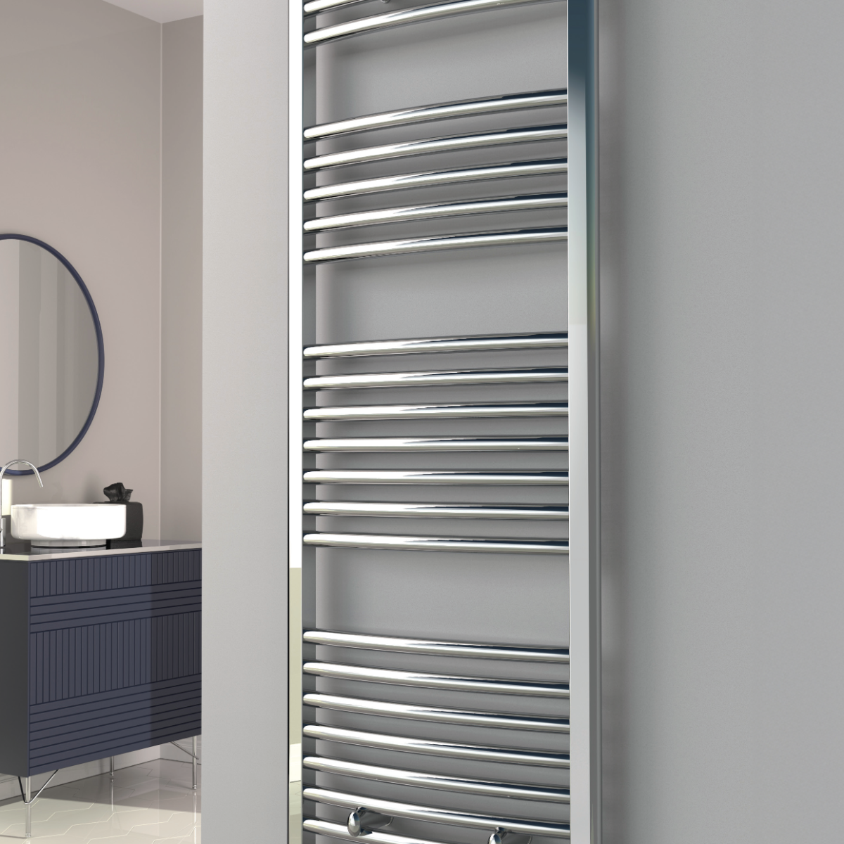 Diva Curved Electric Electric Mild Steel Towel Rail