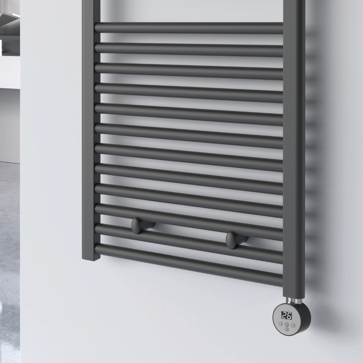 Diva Flat Electric Electric Mild Steel Towel Rail