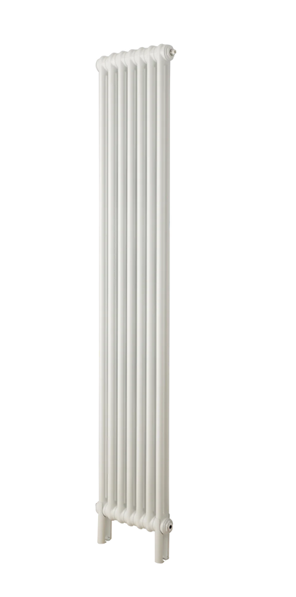 White RAL 9016 Vertical Radiator Column 3, Height 1800