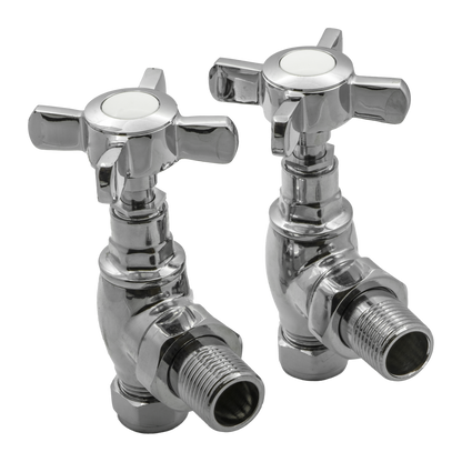 Reina Bronte Traditional Angled Valve Pair - Chrome